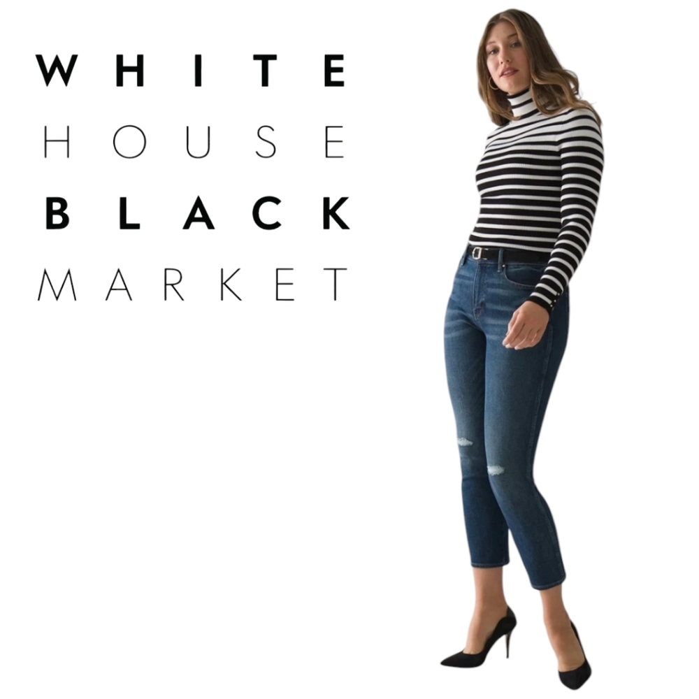 NWT WHBM The Sculpt Curvy High Rise Straight Crop Jeans